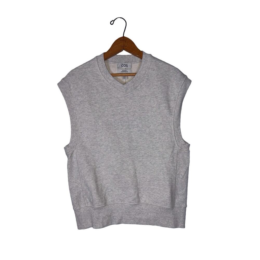 COS Relaxed Decontracte Light Gray V-Neck Sweater Vest   Size: XS Men's